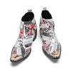 AOMISHOES_White_Newspaper_Print_Shoes_#4112_Fashionable_Daily_Wear_AOMISHOES