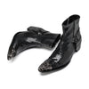 AOMISHOES_Black_Snake_Head_Shoes_#4111_Fashion_Footwear_AOMISHOES