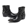 AOMISHOES_Black_Snake_Head_Shoes_#4111_Fashion_Footwear_AOMISHOES