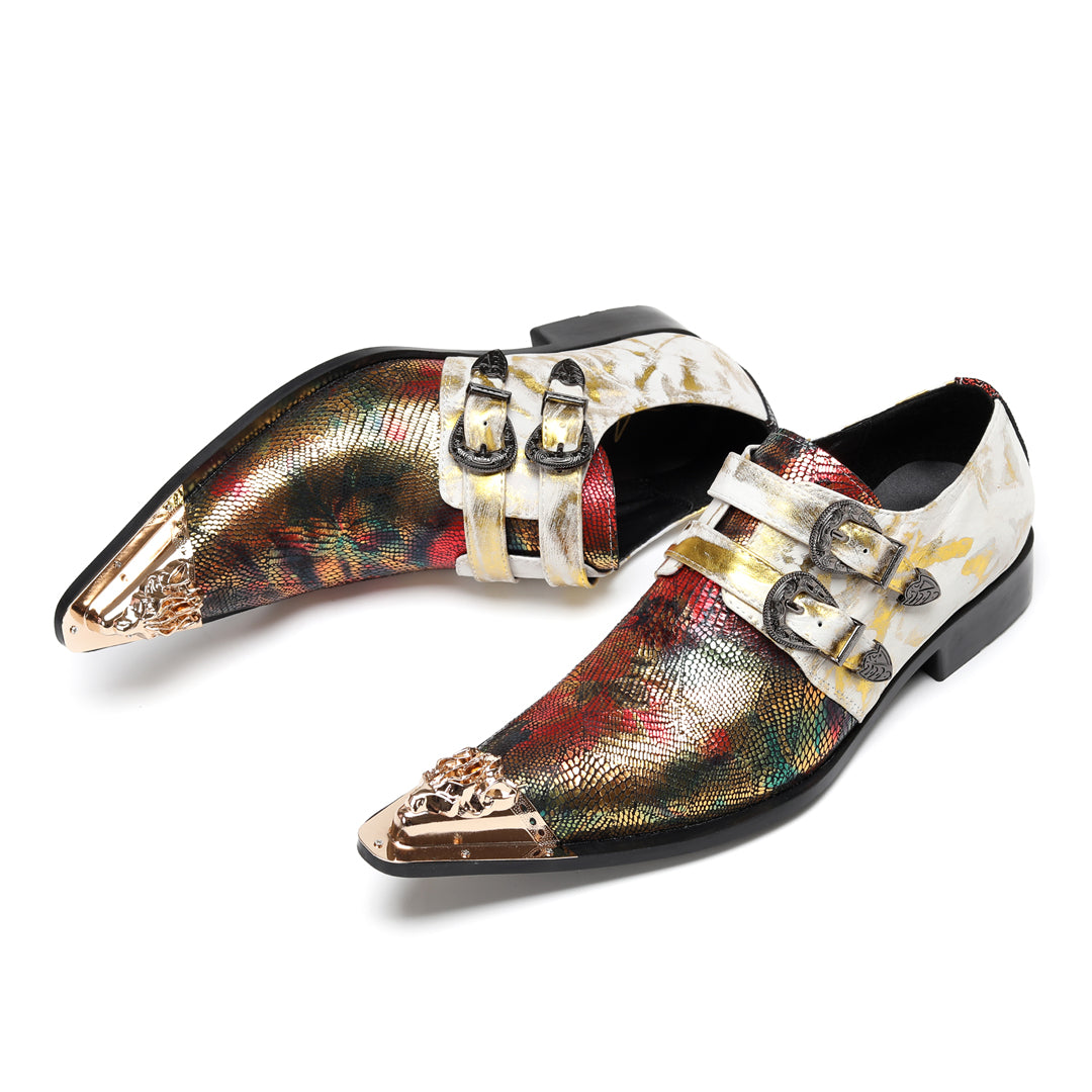 AOMISHOES_Colorful_Double - buckle_Shoes_#4110_Stylish_Footwear_AOMISHOES