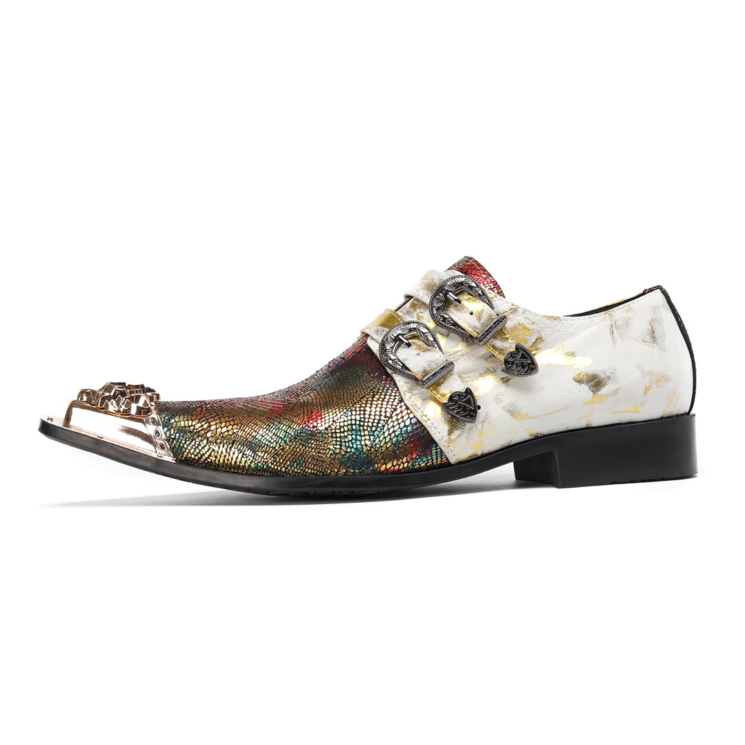 AOMISHOES_Colorful_Double - buckle_Shoes_#4110_Stylish_Footwear_AOMISHOES