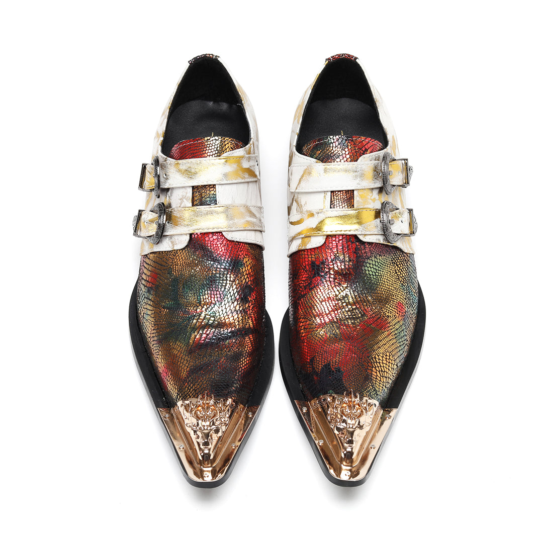 AOMISHOES_Colorful_Double - buckle_Shoes_#4110_Stylish_Footwear_AOMISHOES