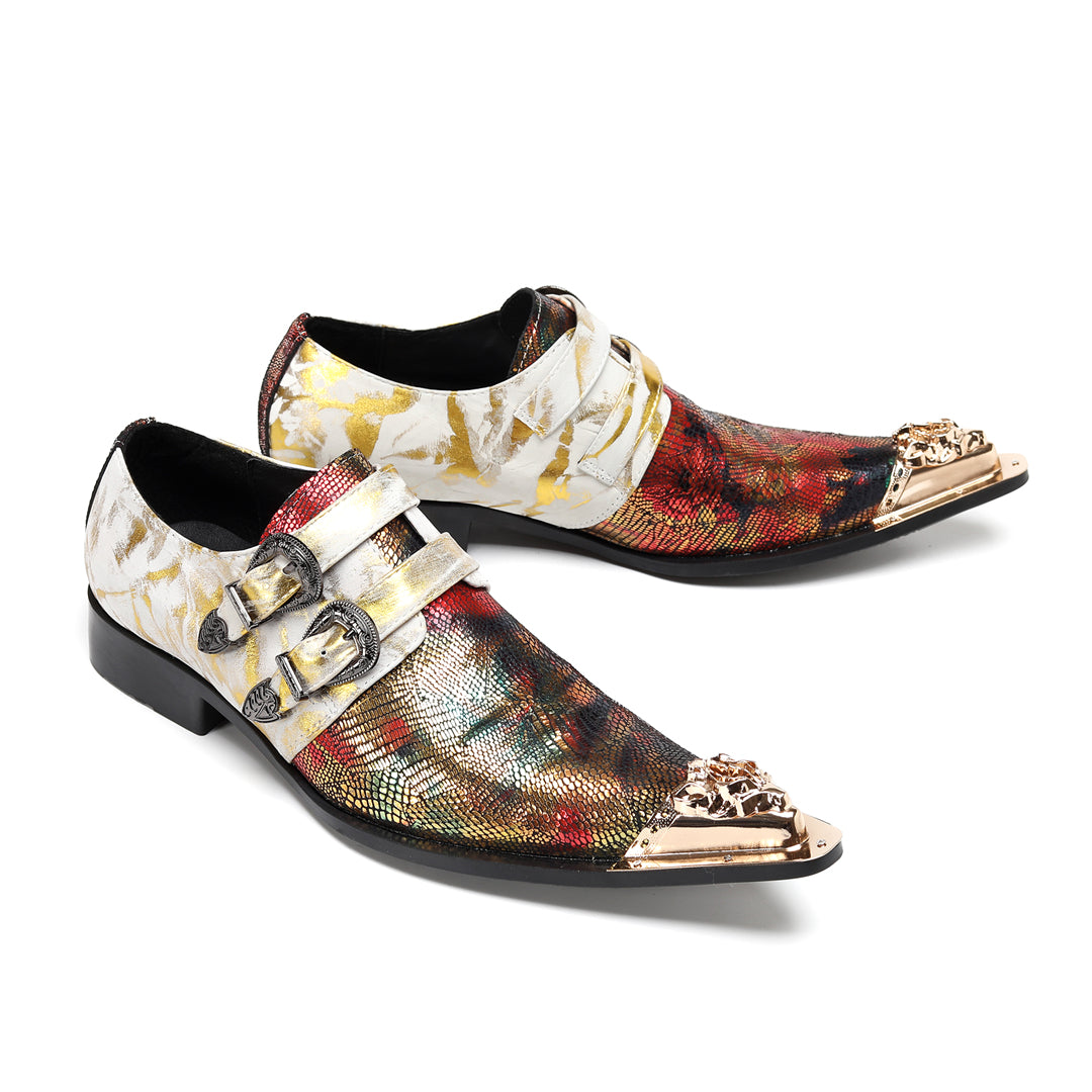AOMISHOES_Colorful_Double - buckle_Shoes_#4110_Stylish_Footwear_AOMISHOES