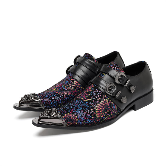 AOMISHOES_Colorful_Print_Buckle_Shoes_#4115_Fashion_Footwear_for_Daily_Wear_AOMISHOES