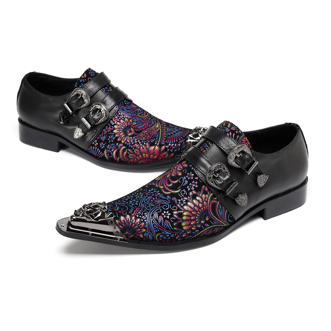 AOMISHOES_Colorful_Print_Buckle_Shoes_#4115_Fashion_Footwear_for_Daily_Wear_AOMISHOES