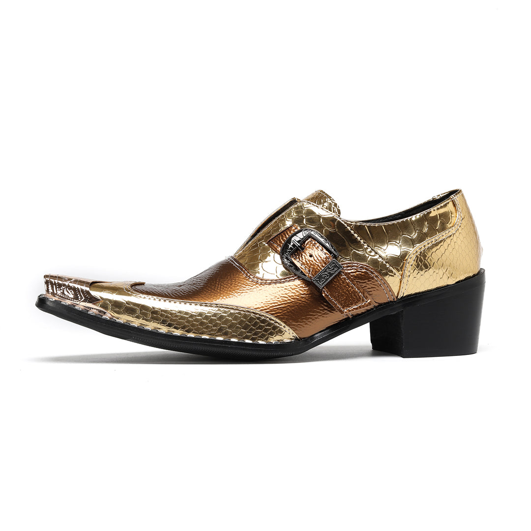 AOMISHOES_Gold_Snake_Buckle_Shoes_#4113_Fashion_Footwear_AOMISHOES