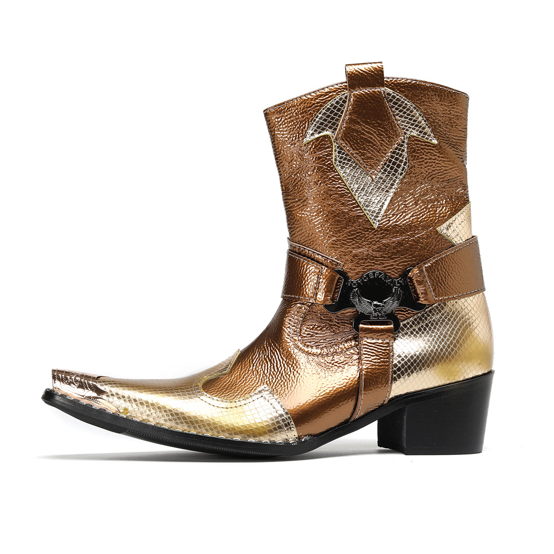 AOMISHOES_Golden_Western_Shoes_#4107_Western_Style_Wear_AOMISHOES