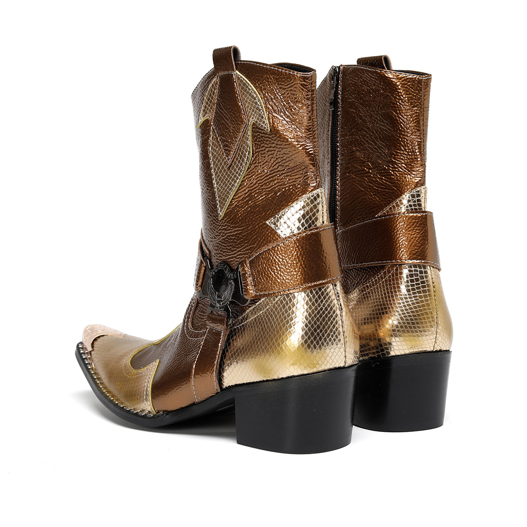 AOMISHOES_Golden_Western_Shoes_#4107_Western_Style_Wear_AOMISHOES