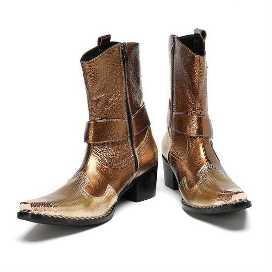 AOMISHOES_Golden_Western_Shoes_#4107_Western_Style_Wear_AOMISHOES