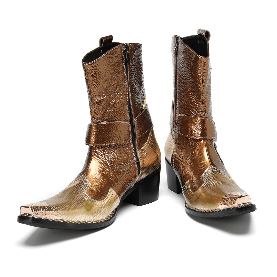 AOMISHOES_Golden_Western_Shoes_#4107_Western_Style_Wear_AOMISHOES