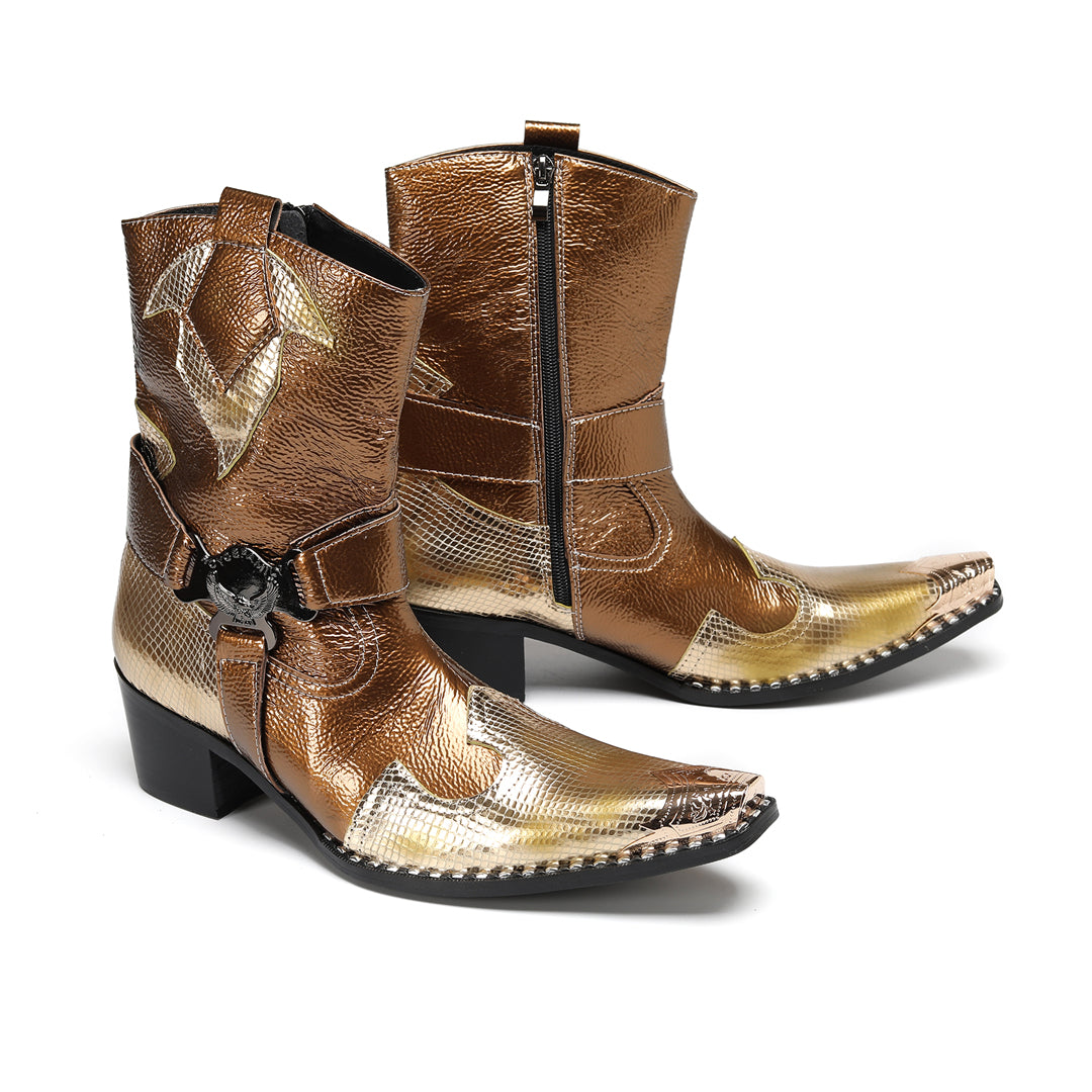 AOMISHOES_Golden_Western_Shoes_#4107_Western_Style_Wear_AOMISHOES