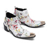 AOMISHOES_White_Print_Rivet_Shoes_#4103_Fashionable_Footwear_AOMISHOES