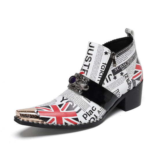 AOMISHOES_White_Print_Shoes_#4114_Everyday_Wear_AOMISHOES