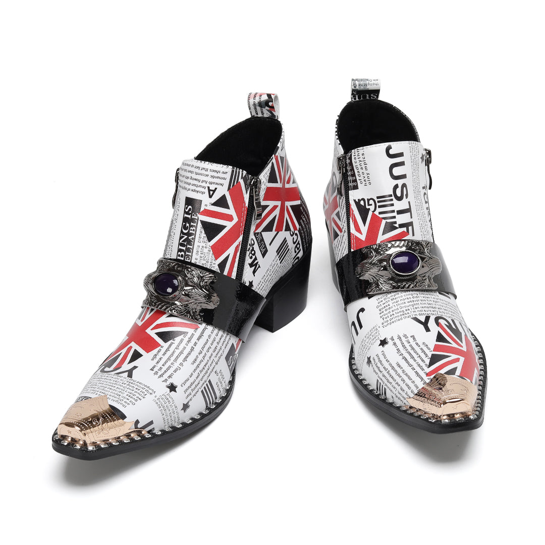 AOMISHOES_White_Print_Shoes_#4114_Everyday_Wear_AOMISHOES