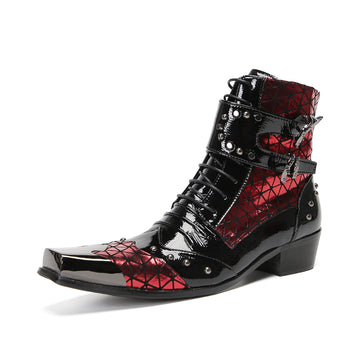 AOMISHOES™  Schwarzes Magma High Boots 9138