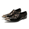 AOMISHOES™  Rosa Misterioso Metal Tip Shoes 9167