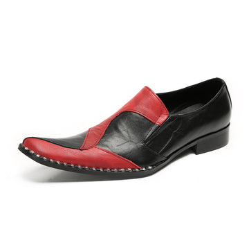 AOMISHOES™  Rosso E Nero Metal Tip Shoes 9161