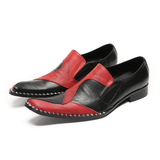 AOMISHOES™  Rosso E Nero Metal Tip Shoes 9161