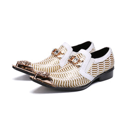 AOMISHOES™ Platinum Stripe Dress Shoes #8083
