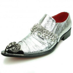 AOMISHOES™  Italian Silver Party Shoes #7021