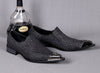 AOMISHOES™ Black Shadow Alligator Dress Shoes #8077