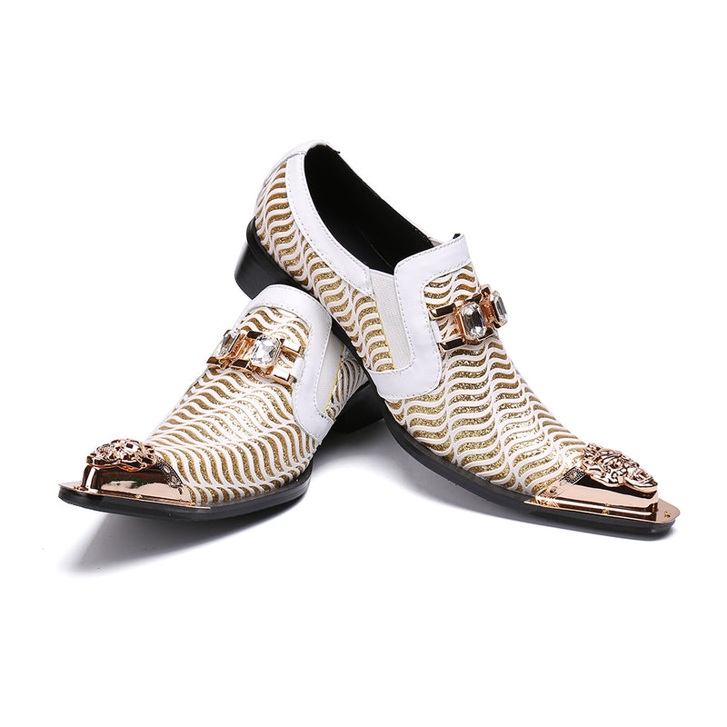 AOMISHOES™ Platinum Stripe Dress Shoes #8083