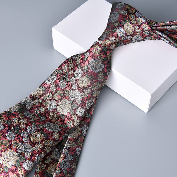 Vintage Floral Jacquard Tie T3004