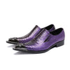 AOMISHOES™  Purple Genuine Leather Dress Shoes #8030