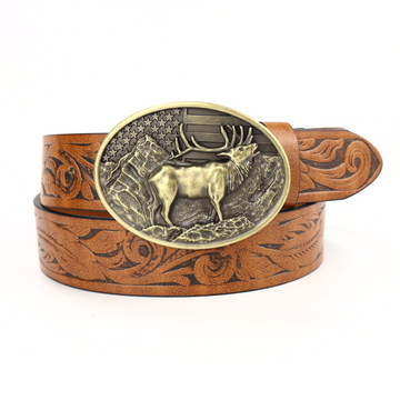 Western Cowboy Buckle Leather Belt B5005