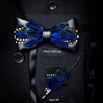 Italy Handmade Feather Bow Tie T1033