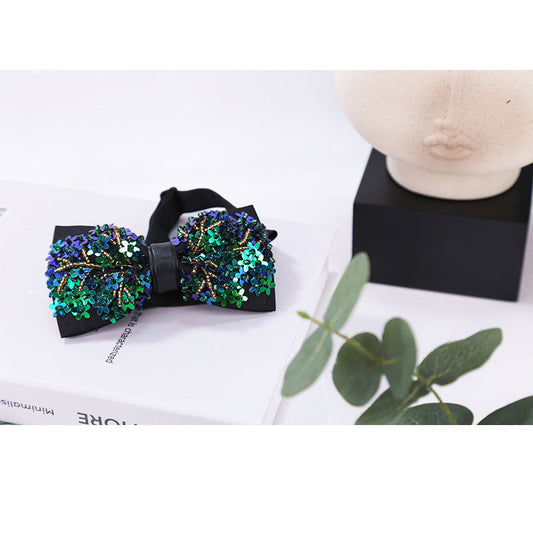 Ducapo Floral Sequin Bow Tie T2008