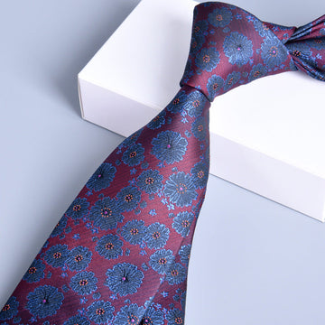 Vintage Floral Jacquard Tie T3009