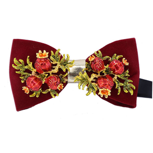 Ducapo Red Pomegranate Bow Tie T2009