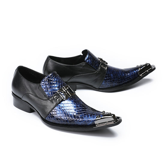 Rosemoda Python Shoes AOMISHOES™ Blue Python Style Dress Shoes #8065 – Aomishoes®