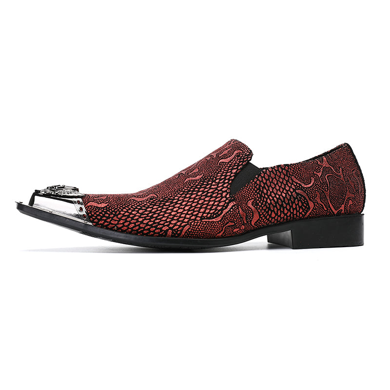 AOMISHOES™  Italian Red Snake Dress Shoes #8024