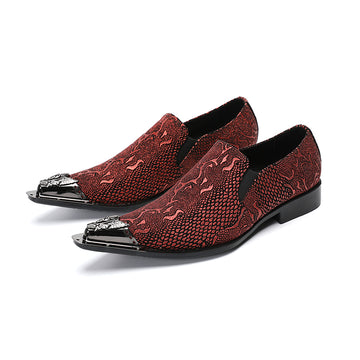 AOMISHOES™  Italian Red Snake Dress Shoes #8024