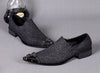 AOMISHOES™ Black Shadow Alligator Dress Shoes #8077