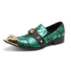 AOMISHOES™ The Emerald Green With Gem Dress Shoes #8091