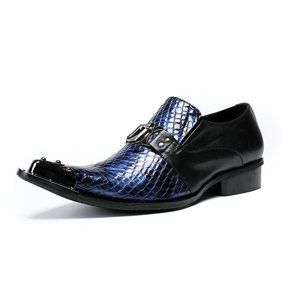 Rosemoda Python Shoes AOMISHOES™ Blue Python Style Dress Shoes #8065 – Aomishoes®