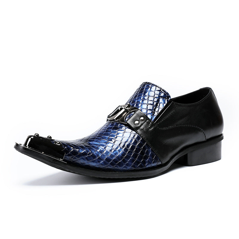 AOMISHOES™ Blue Python Style Dress Shoes #8065
