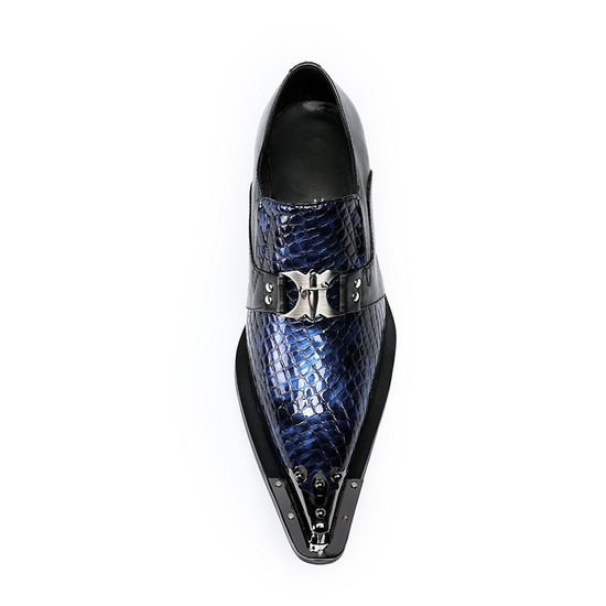 Rosemoda Python Shoes AOMISHOES™ Blue Python Style Dress Shoes #8065 – Aomishoes®