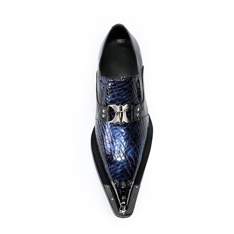 AOMISHOES™ Blue Python Style Dress Shoes #8065