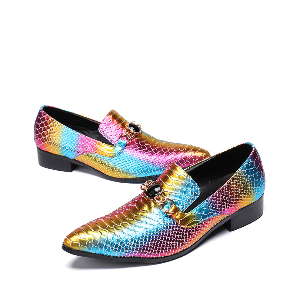 ❤️aomi❤️ AOMISHOES™ Gem-Rainbow Alligator Loafer #8081 – Aomishoes®