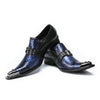 AOMISHOES™ Blue Python Style Dress Shoes #8065