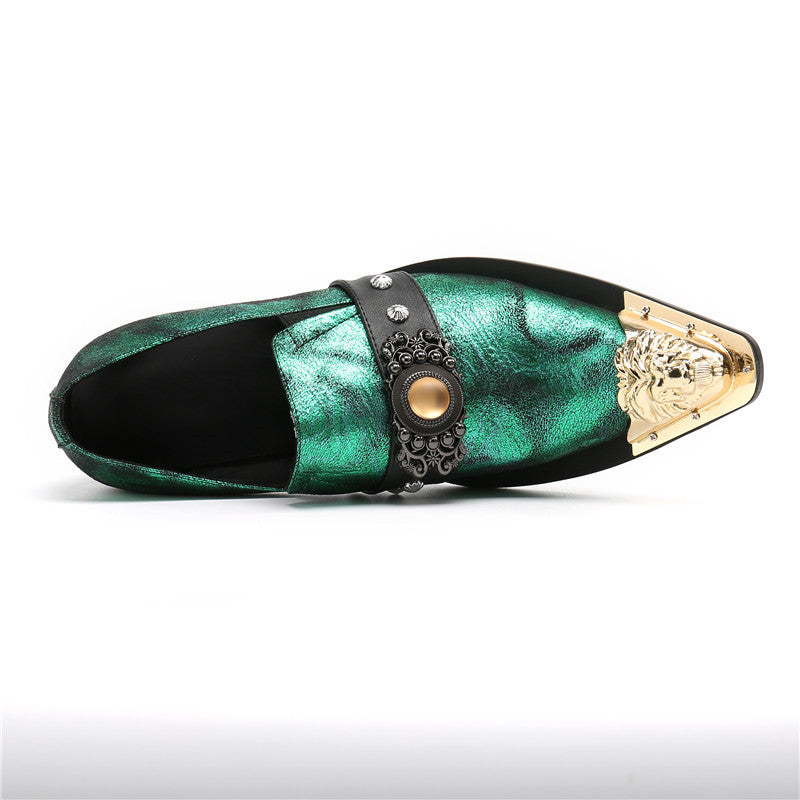 AOMISHOES™ The Emerald Green With Gem Dress Shoes #8091