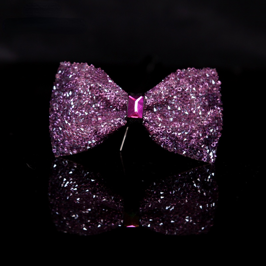 AOMISHOES™ Purple Rhinestone Bow Tie #1024