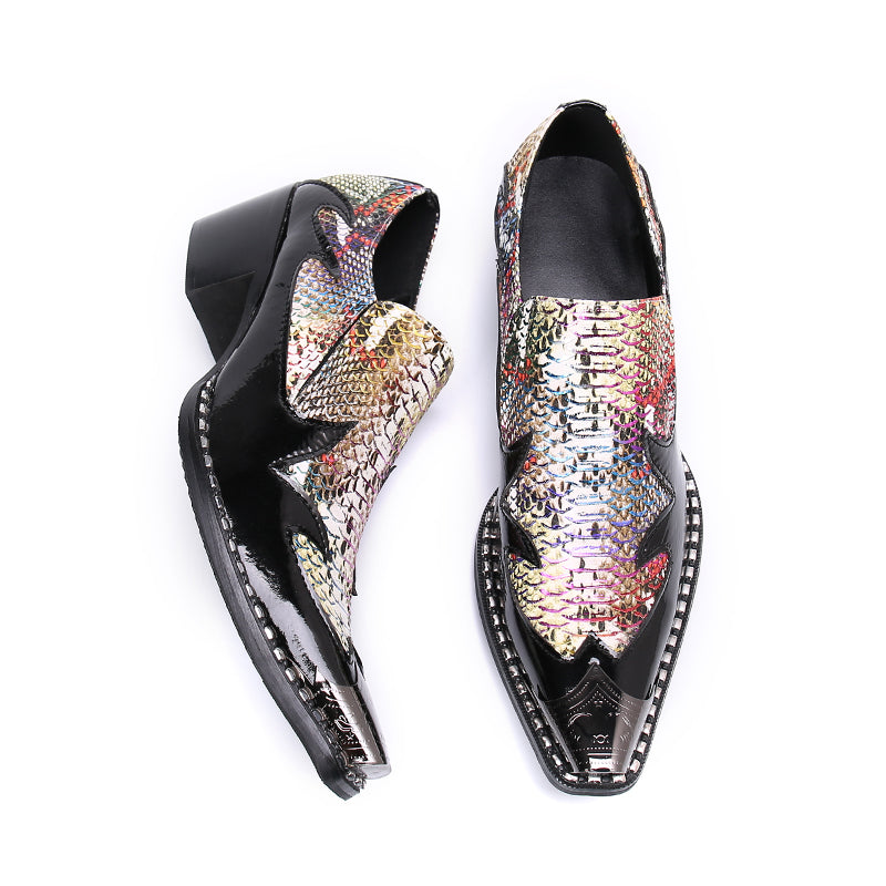 AOMISHOES™ Harvey Python High-Heel Dress Shoes #8075