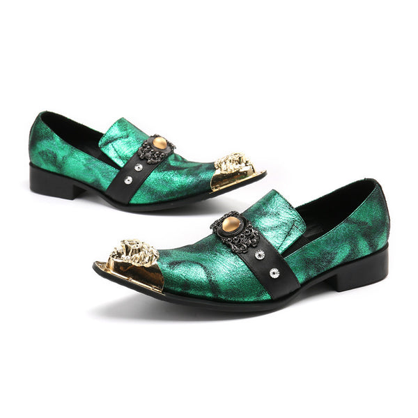 AOMISHOES™ The Emerald Green With Gem Dress Shoes #8091