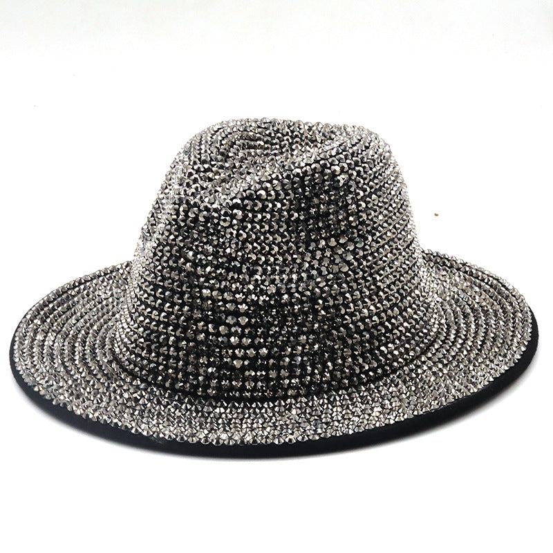 Rhinestone Wide Brim Hat H9006