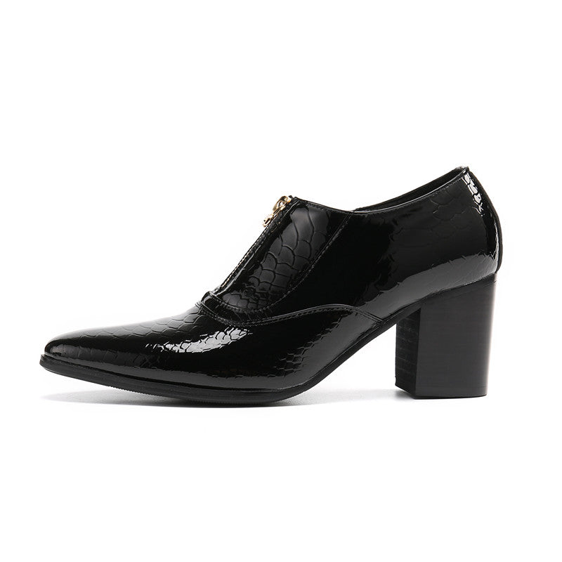 AOMISHOES™ The Black Python High-Heel Shoes #8096